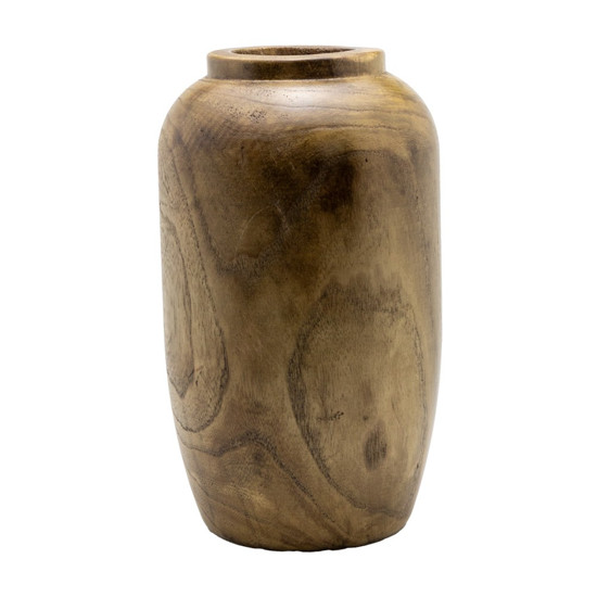 Imagem VASO DECORATIVO EM MADEIRA COR NATURAL 30CM 