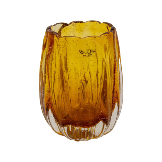 Imagem VASO DE VIDRO ITALY ÂMBAR 10CM X 8,5CM X 12CM 