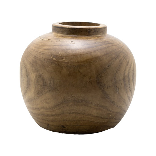 Imagem VASO DECORATIVO EM MANDEIRA COR NATURAL 20CM 