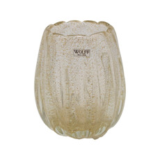 Imagem de VASO DE VIDRO ITALY DOURADO 11CM X 10CM X 13CM  - Rojemac Impotacao E Exportacao Ltda