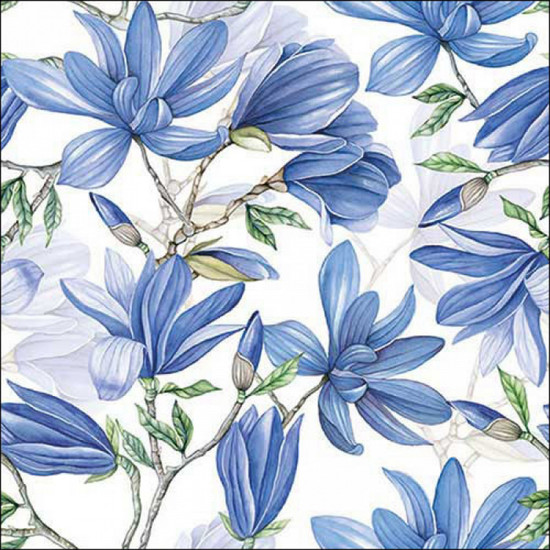 Imagem JOGO DE GUARDANAPO ESTAMPADO MAGNOLIA ACUMINATA BRANCA FSC MIX 20 UNIDADES EM PAPEL 33X33CM