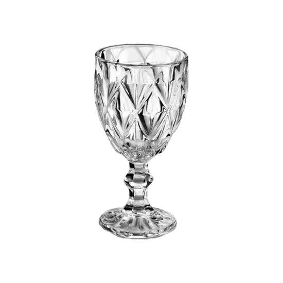 Imagem TAÇA DE VIDRO DIAMANTE 340ML COR TRANSPARENTE 9X9X17CM 