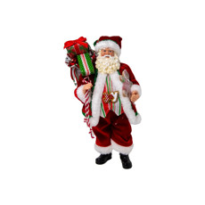 Imagem de PAPAI NOEL JOY EM PÉ COM SACO DE PRESENTES E BISCOITO 30CM  - Cromus Embalagens Ind. E Com. Ltda