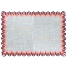 Imagem de LUGAR AMERICANO AUGURI CASA ZIG ZAG BRANCO COM BORDADO 35CM X 50CM ROSA  - Auguri Casa Importacao E Exportacao 