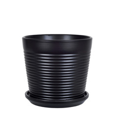 Imagem de VASO DECORATIVO EM CERÂMICA COR PRETO 15X15X16,5CM - GRILLO 55800 - Grillo Ltda