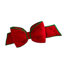 Imagem de LAÇO DECORATIVO NATALINO COR VERMELHO COM BORDA VERDE 42CM  - Cromus Embalagens Ind. E Com. Ltda