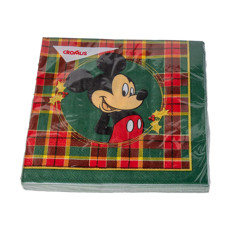 Imagem de GUARDANAPO DE PAPEL MICKEY  COR VERDE E VERMELHO 33X33CM 20 UNIDADES - CROMUS  - Cromus Embalagens Ind. E Com. Ltda