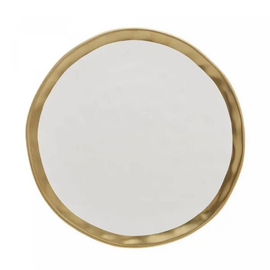 Imagem PRATO PARA SOBREMESA DE PORCELANA DUBAI BRANCO E DOURADO 21CM X 2CM WOLFF