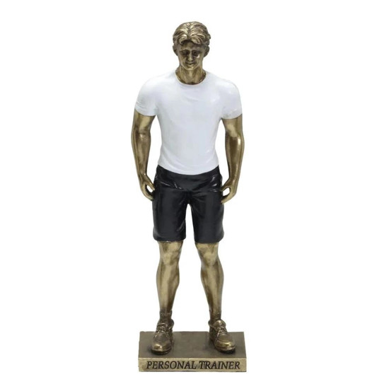 Imagem ESCULTURA DECORATIVA HOMEM PERSONAL TRAINER DE RESINA 9,5X5,5X26,5CM - MABRUK 