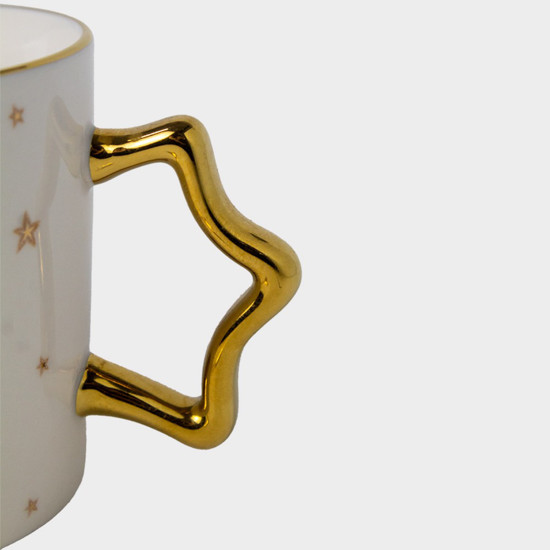 Imagem CANECA EM PORCELANA COM ESTAMPA DE NATAL COM COLHER 15CM - TOK DA CASA