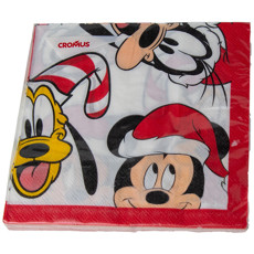 Imagem de GUARDANAPO DE PAPEL MICKEY, PLUTO E PATETA COR VERMELHO E BRANCO 33X33CM 20 UNIDADES - CROMUS  - Cromus Embalagens Ind. E Com. Ltda