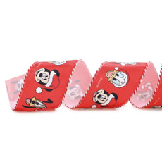 Imagem de FITA DE CETIM TURMA DO MICKEY COR VERMELHO 6,3CM X 9,14 METROS - CROMUS  - Cromus Embalagens Ind. E Com. Ltda