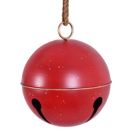 Imagem BOLA GRANDE DECORATIVA NATALINA COR VERMELHO EM METAL  30X30X30 CM - GRILLO 56735