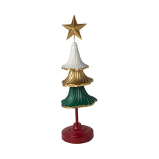 Imagem de ÁRVORE DECORATIVA DE METAL COR VERMELHO, VERDE, BRANCO E DOURADO 46CM - GRILLO 56743 - Grillo Ltda