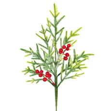 Imagem de HASTE COMPLEMENTO BERRIES VERDE DECORATIVO DE NATAL 20X39CM - GRILLO 56609 - Grillo Ltda