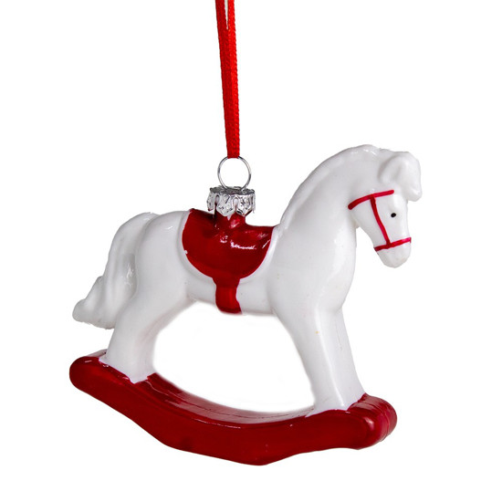 Imagem CAVALO DECORATIVO DE PLÁSTICO COR VERMELHO COM BRANCO 10CM - CROMUS 