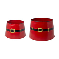 Imagem de CAHEPOTS DECORATIVOS NATALINOS COR VERMELHO EM METAL 2 PÇS - GRILLO 56745 - Grillo Ltda