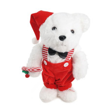 Imagem de URSO BRANCO NATALINO DECORATIVO COM MOVIMENTOS E MÚSICA 33X20X15 CM - Cromus Embalagens Ind. E Com. Ltda