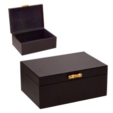 Imagem de CAIXA DECORATIVA EM COURINO E MDF 11X26X18 CM - MABRUK - Mabruk Importacao E Comercio Ltda