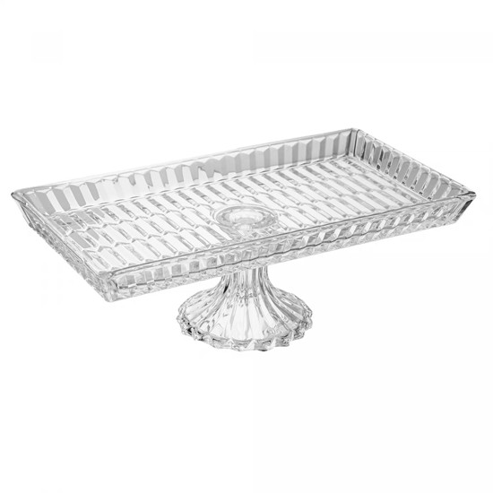 Imagem TRAVESSA GENEVA EM CRISTAL COM PÉ 11,5X34,5X18,5CM - WOLFF