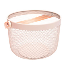 Imagem de CESTA DE METAL COM ALÇA PERFECT BEGE EM MADEIRA 18,5X27X24,5CM - LYOR - Coliseu Presentes Ltda