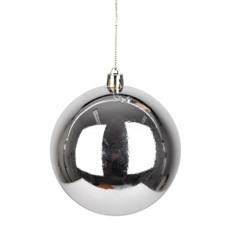 Imagem de BOLA DE NATAL PRATA METALIZADA DE PLÁSTICO DECORATIVA 10CM - GRILLO - Grillo Ltda