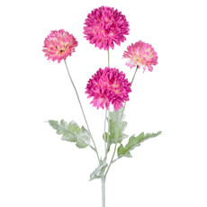 Imagem de HASTE DECORATIVA DE CRISÂNTEMO FLOCADO ROSA DE PLÁSTICO 60X19CM - GRILLO - Grillo Ltda