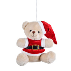 Imagem de URSO NATALINO DE PELÚCIA DE PENDURAR 13X12X8CM - GRILLO - Grillo Ltda