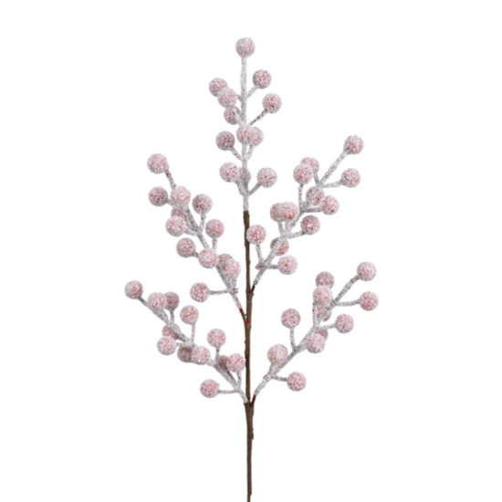 Imagem HASTE DECORATIVA DE BERRIES VERMELHAS NEVADAS 48X18CM - GRILLO