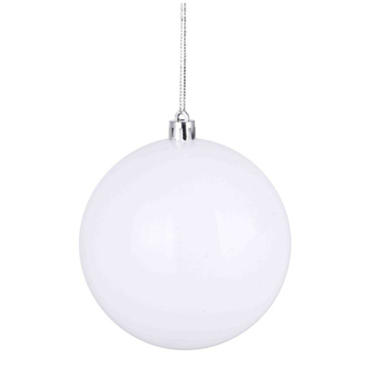 Imagem BOLA NATALINA METALIZADA 10CM BRANCO