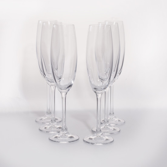 Imagem JOGO COM 6 TAÇAS PARA CHAMPAGNE CRISTAL ECOLÓGICO 220ML GASTRO BOHEMIA