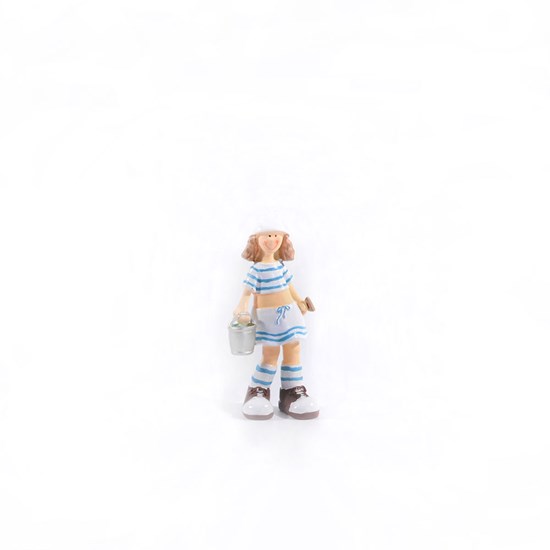 Imagem ESCULTURA BANHISTA MENINA BALDINHO DE AREIA EM RESINA 14CM 39479 GRILLO