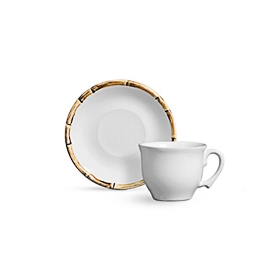 Imagem CONJUNTO DE XÍCARAS DE CAFÉ COM PIRES RETO COM 6 PEÇAS BAMBU SCALLA