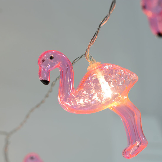 Imagem PISCA PISCA FLAMINGOS COM 10 LÂMPADAS DE LED AMARELO A PILHA 42427 GRILLO