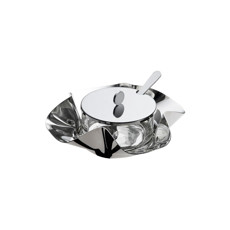Imagem de QUEIJEIRA COM COLHER FIORI EM VIDRO E AÇO INOX 17,5CM RIVA  - Br Comercio De Utensilios Domesticos Eireli