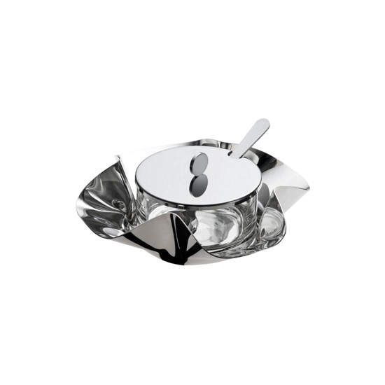 Imagem QUEIJEIRA COM COLHER FIORI EM VIDRO E AÇO INOX 17,5CM RIVA 