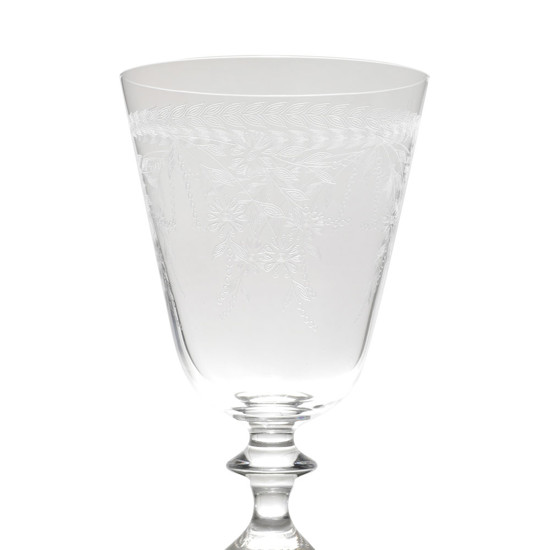 Imagem CONJUNTO 6 TAÇAS DE CRISTAL ECOLÓGICO PARA VINHO BELLA PANTOGRAFADA FLOWER 350ML BOHEMIA