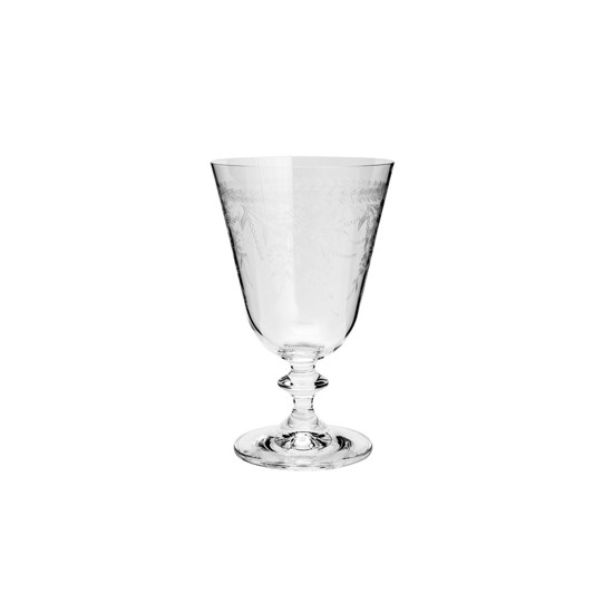 Imagem CONJUNTO 6 TAÇAS DE CRISTAL ECOLÓGICO PARA VINHO BELLA PANTOGRAFADA FLOWER 350ML BOHEMIA