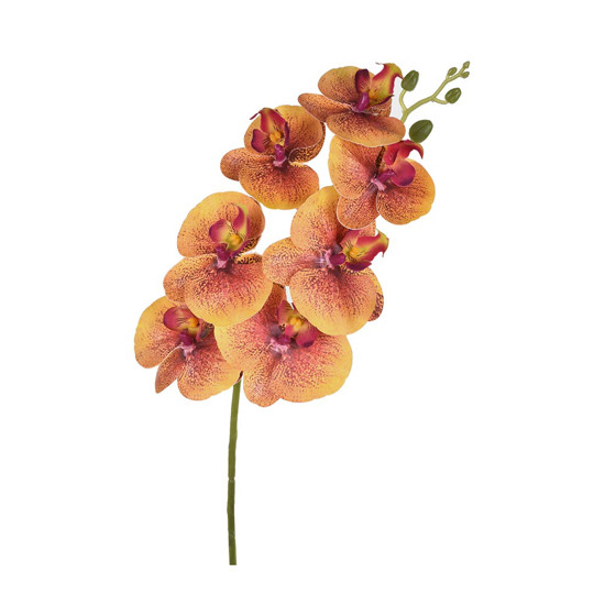 Imagem HASTE DECORATIVA DE ORQUÍDEA AMARELO OUTONO EM PLÁSTICO MOLDÁVEL 78X15 CM - GRILLO