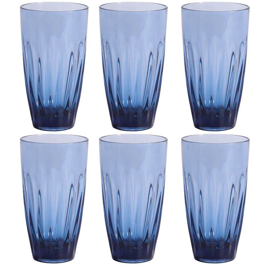 Imagem CONJUNTO DE COPO DE ACRILICO AZUL 560ML - 6 PEÇAS 