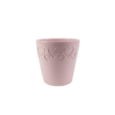 Imagem de VASO DECORATIVO EM CERÂMICA SENEGAL HEARTS PINK 14X14 CM - Ter Steege Brasil Vasos E Decoração Ltda