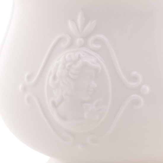 Imagem AÇUCAREIRO COM COLHER DE PORCELANA SUPER WHITE QUEEN 10X10,5CM - LYOR 