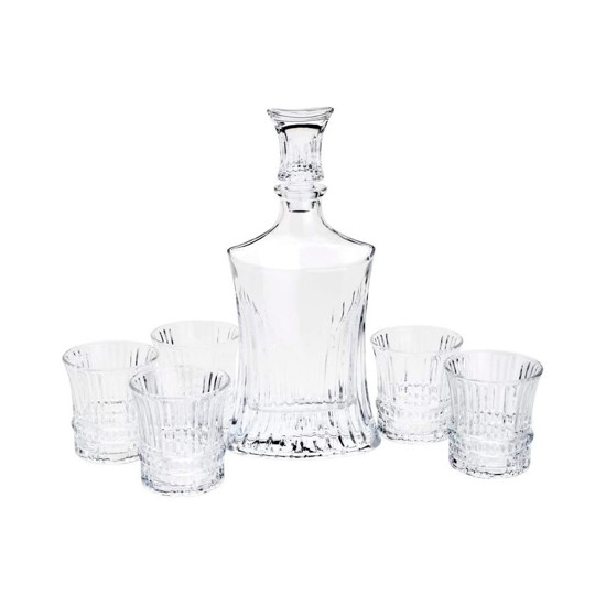 Imagem CONJUNTO 7 PEÇAS 1 GARRAFA DE WHISKY 550ML E 6 COPOS DE CRISTAL 240ML WOLFF