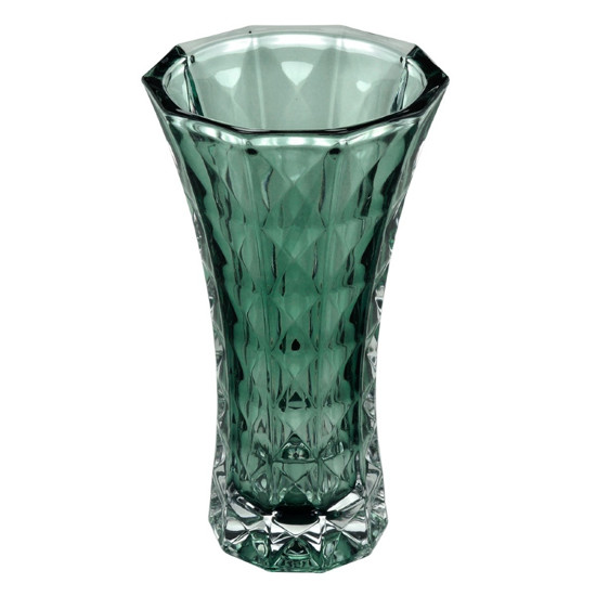 Imagem VASO CRISTAL DE CHUMBO DIAMANT VERDE 15X26CM WOLFF