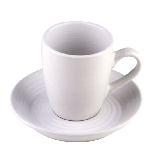 Imagem CONJUNTO 4 XÍCARAS PORCELANA PARA CAFÉ COM PIRES BRANCO 90ML