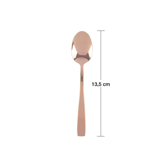 Imagem CONJUNTO 6 COLHERES AÇO INOX PARA CHÁ PISA ROSE GOLD 13,5CM WOLFF