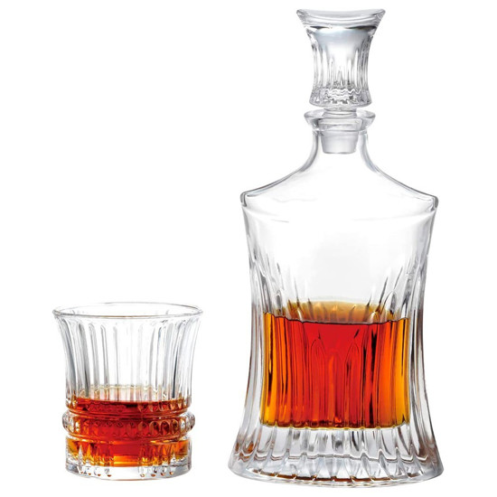 Imagem CONJUNTO 7 PEÇAS 1 GARRAFA DE WHISKY 550ML E 6 COPOS DE CRISTAL 240ML WOLFF
