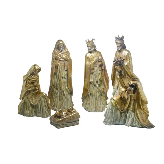 Imagem PRESÉPIO COM ACABEMENTO DE GALHOS OURO KIT 6 PEÇAS CROMUS