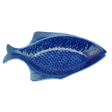 Imagem de TRAVESSA CERÂMICA PEIXE OCEAN AZUL 37X20CM  - Rojemac Impotacao E Exportacao Ltda