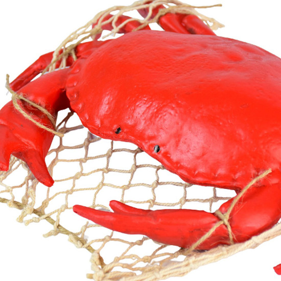 Imagem ENFEITE DECORATIVO CARANGUEIJO VERMELHO NA REDE - NTRE MARES 
